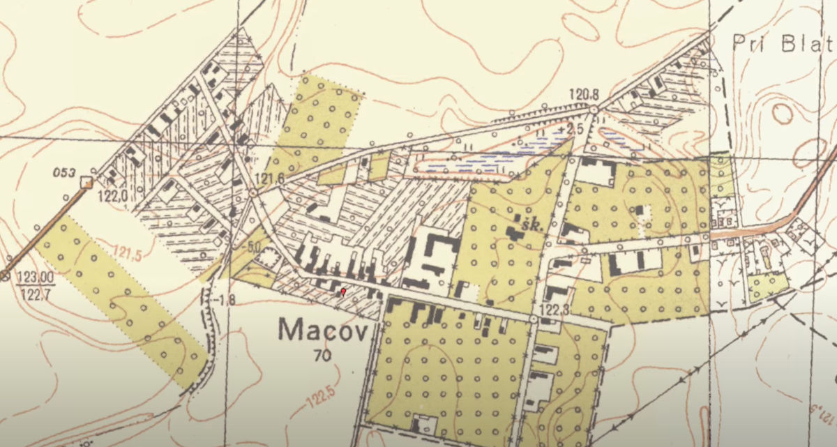 Macov, Detail mapy z roku 1964