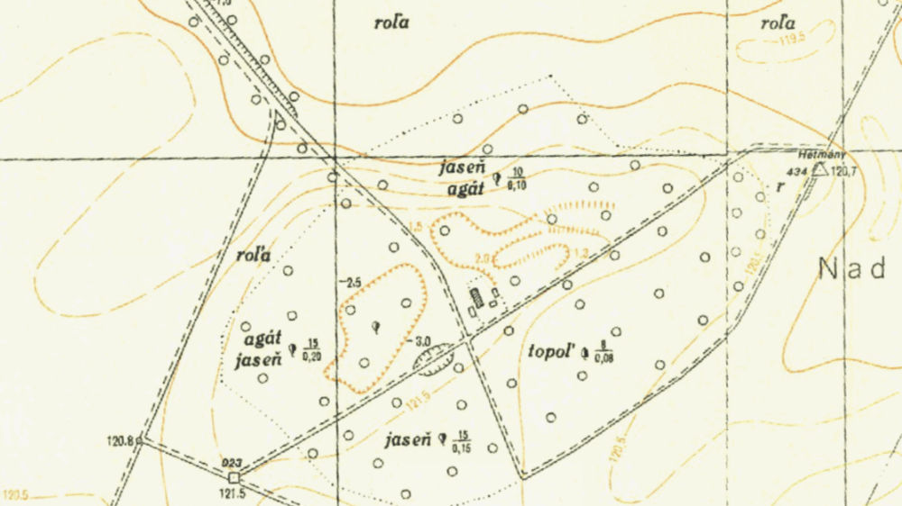 Na mape z roku 1958 je Hetméň ako Hétmány.